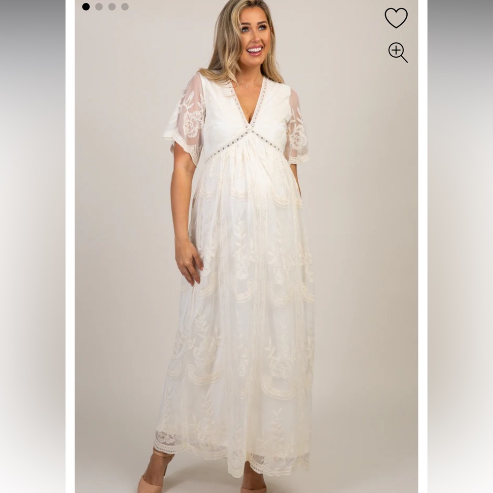 Pinkblush White Lace Maxi Dress